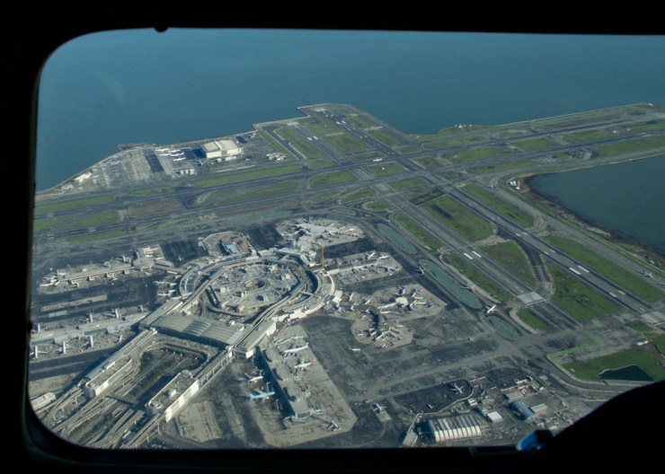 The bay tour takes you right by SFO