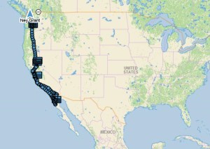 Mexico to Canada track