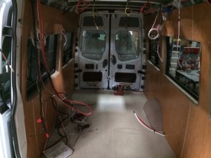 SMB photo: Paneling and wiring in.