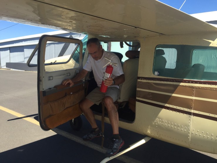Tom and I had a good laugh at the fire extinguisher / test flight stunt, and we re-enacted it.